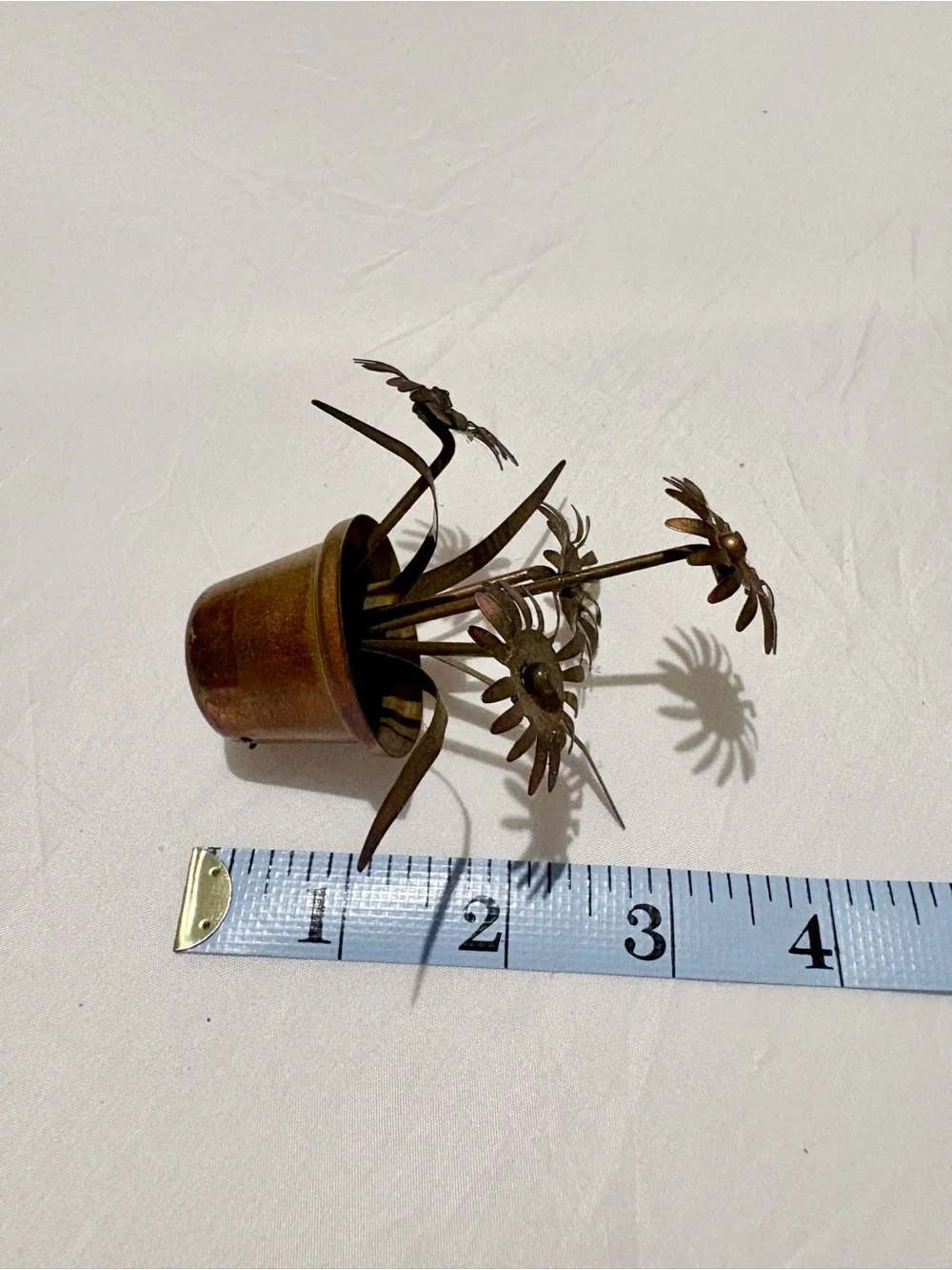 Brass Sunflower Sculpture - Gold Metal Floral Decor